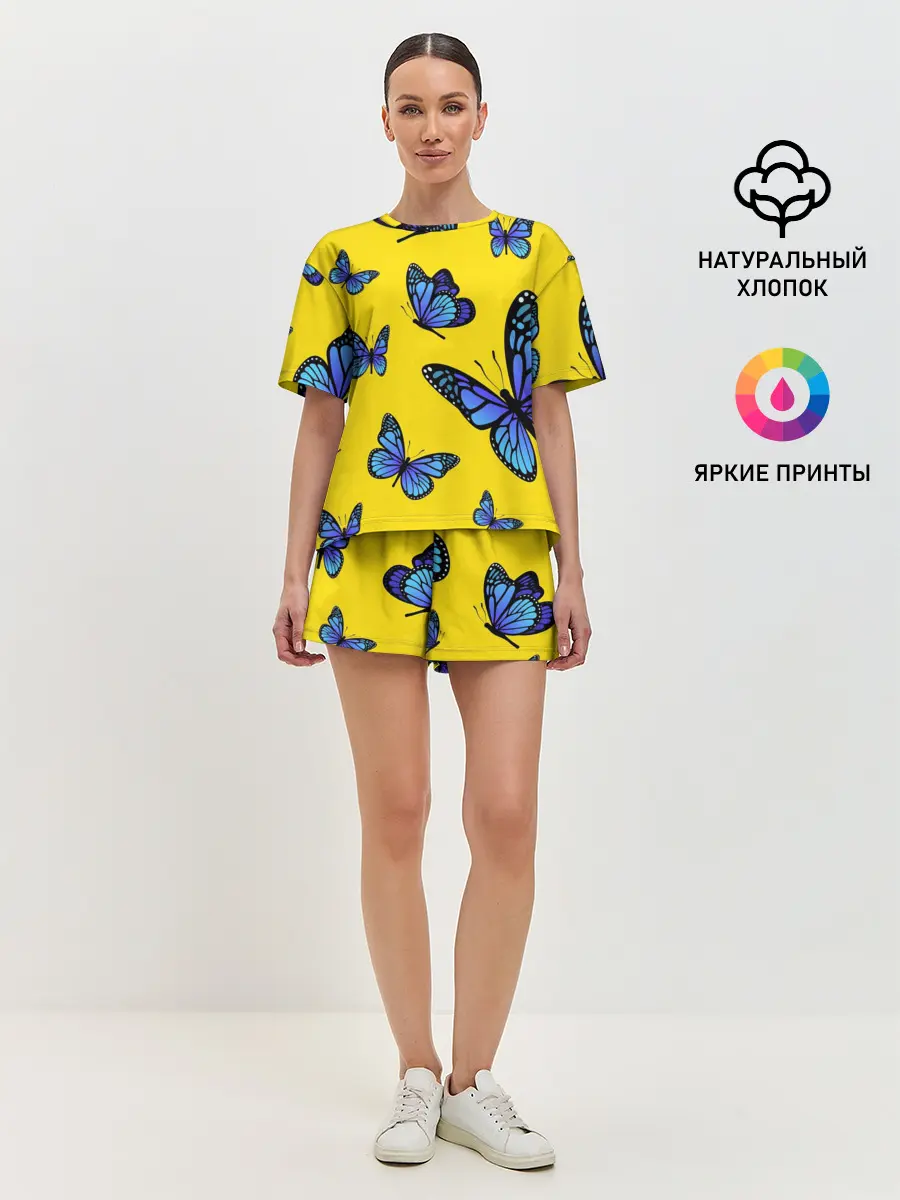 Женская пижама с шортами / БАБОЧКИ