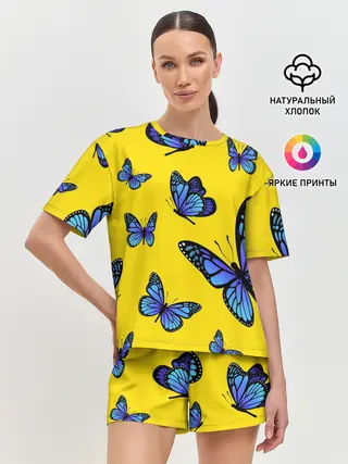 Женская пижама с шортами / БАБОЧКИ