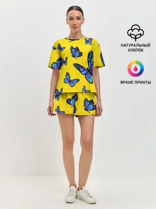 Женская пижама с шортами / БАБОЧКИ