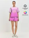 Женская пижама с шортами / Розовая лапка с подушечками