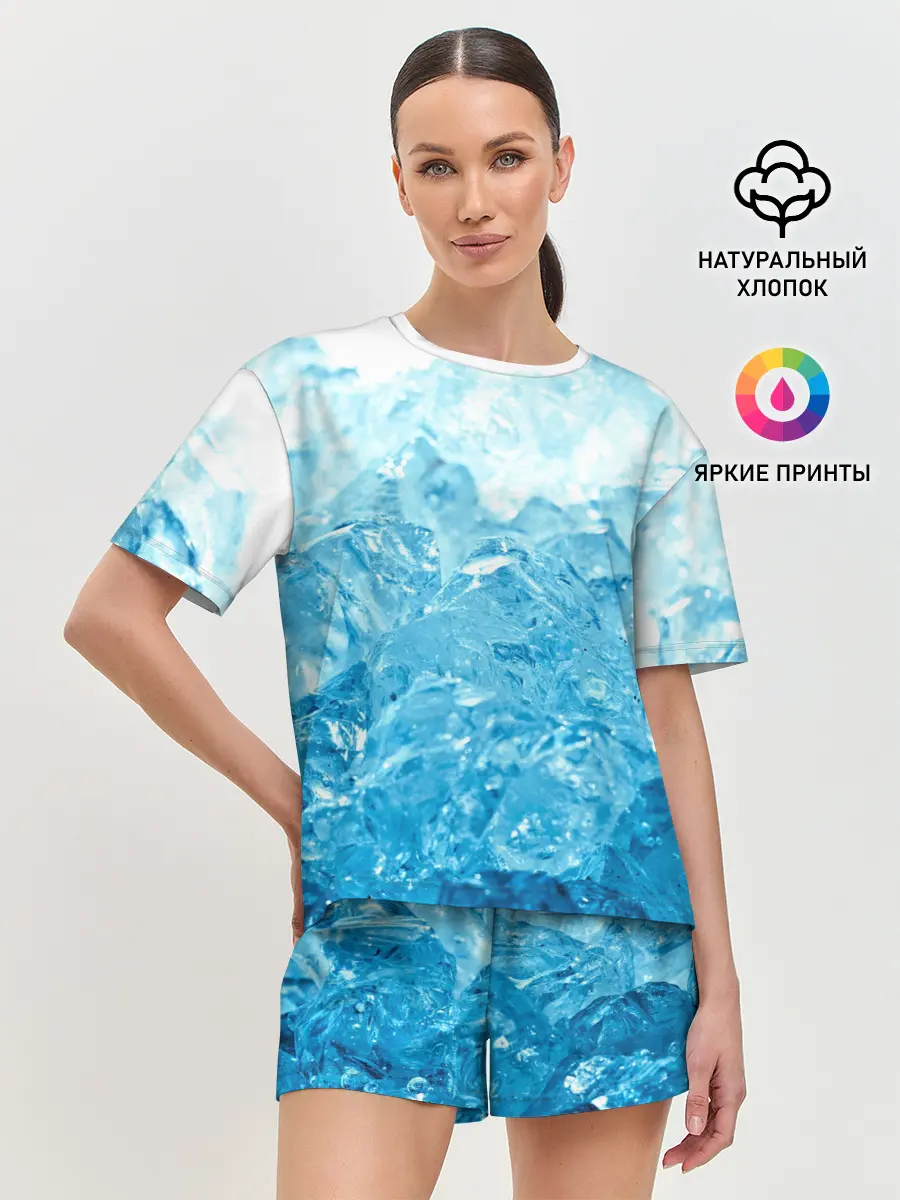 Женская пижама с шортами / Лёд