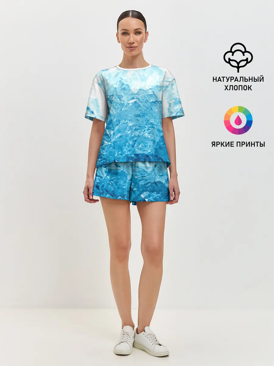 Женская пижама с шортами / Лёд