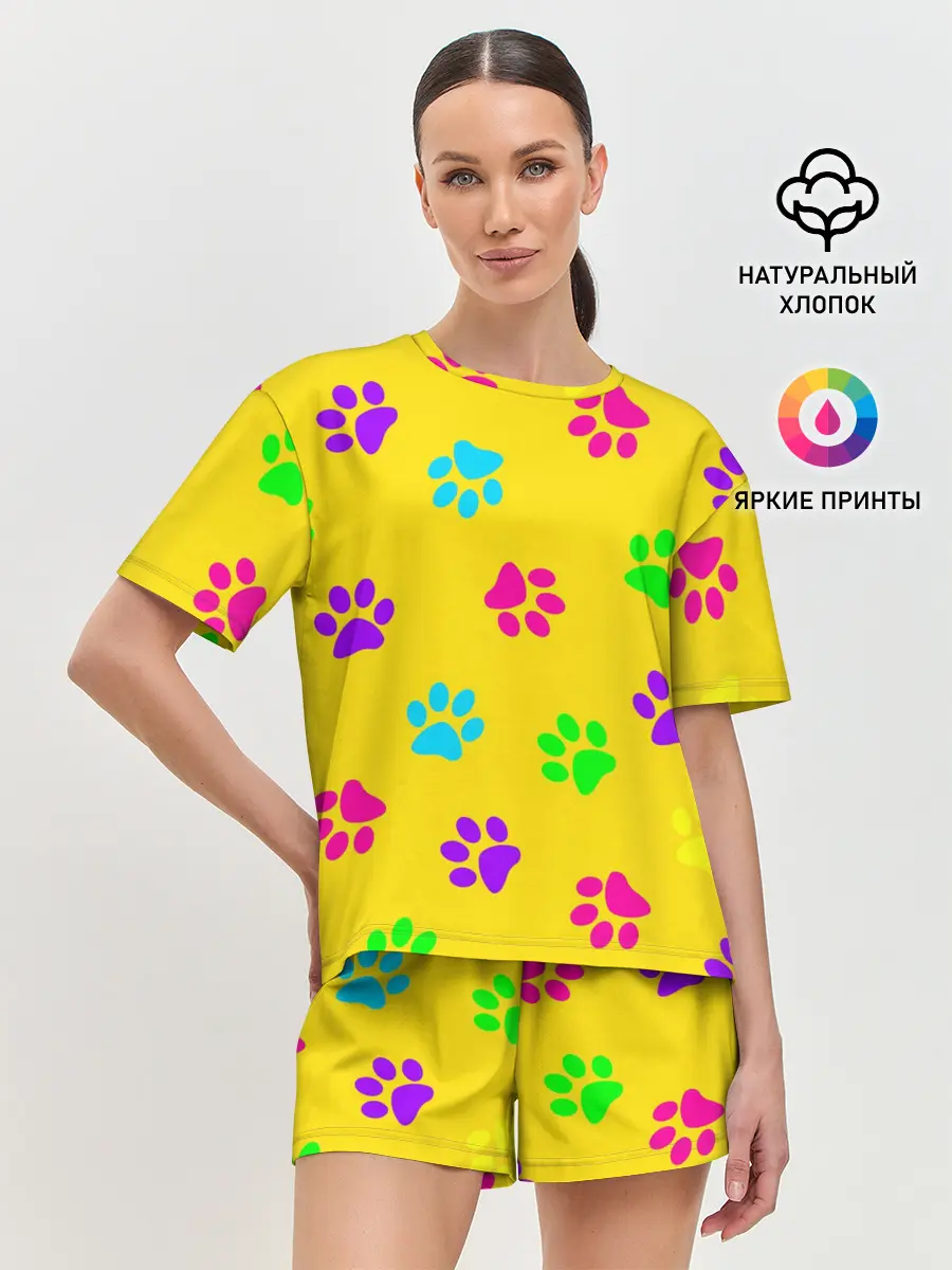 Женская пижама с шортами / ЛАПКИ