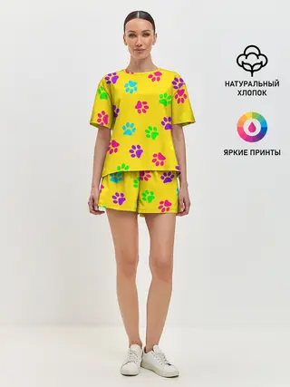 Женская пижама с шортами / ЛАПКИ