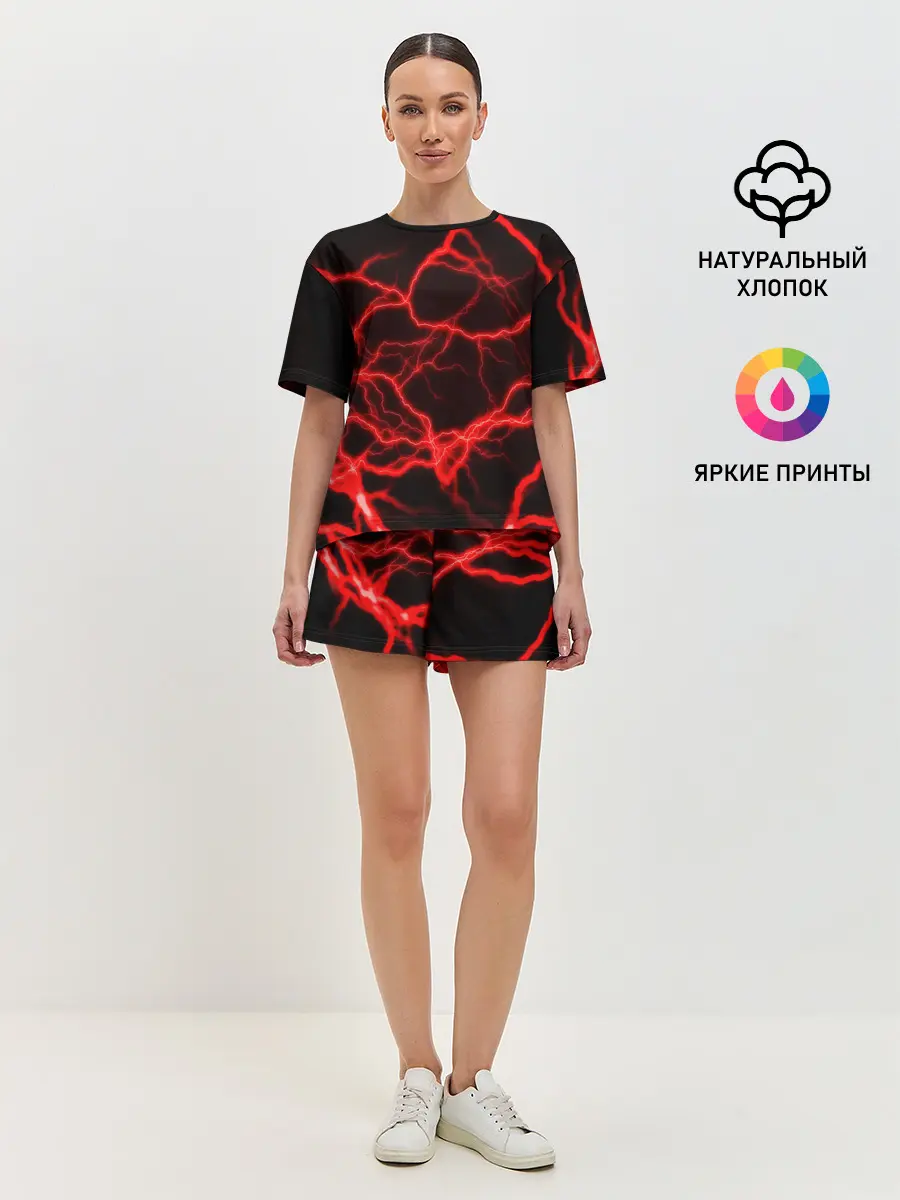 Женская пижама с шортами / МОЛНИИ
