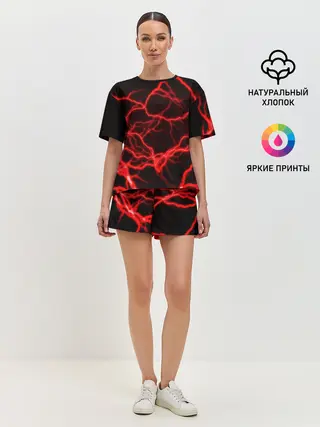 Женская пижама с шортами / МОЛНИИ