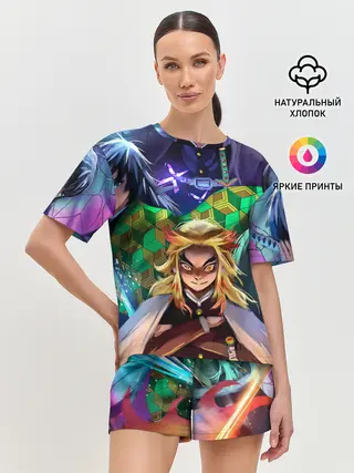 Женская пижама с шортами / KIMETSU NO YAIBA вместе