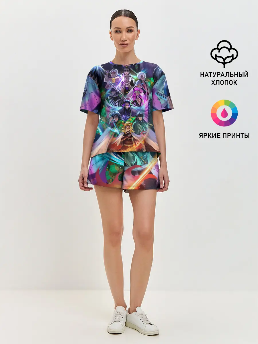 Женская пижама с шортами / Герои Demon Slayer постер