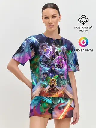 Женская пижама с шортами / Герои Demon Slayer постер