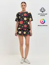 Женская пижама с шортами / Яблочный узор