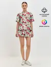 Женская пижама с шортами / Цветочный узор
