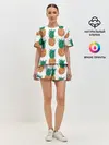 Женская пижама с шортами / Ананасовый арт