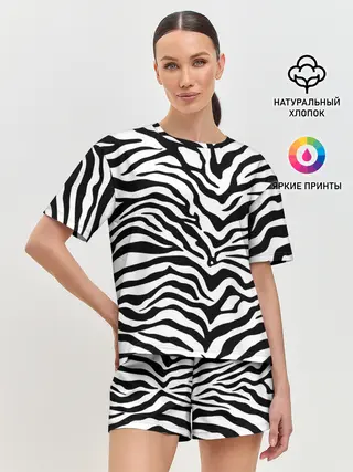 Женская пижама с шортами / Я зебра