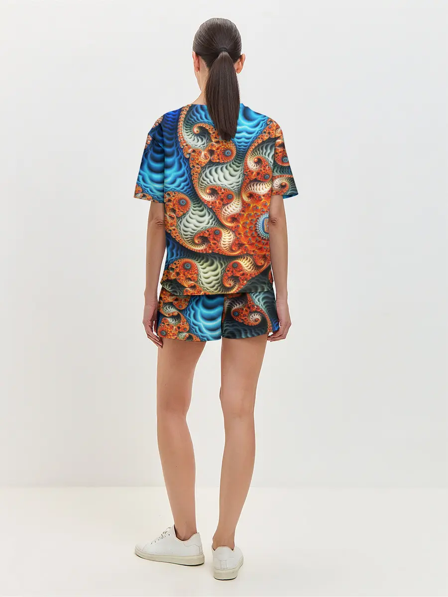 Женская пижама с шортами / Fractal illusion