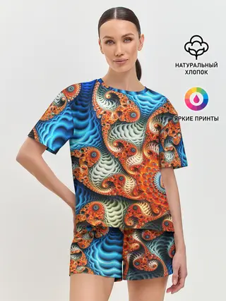 Женская пижама с шортами / Fractal illusion