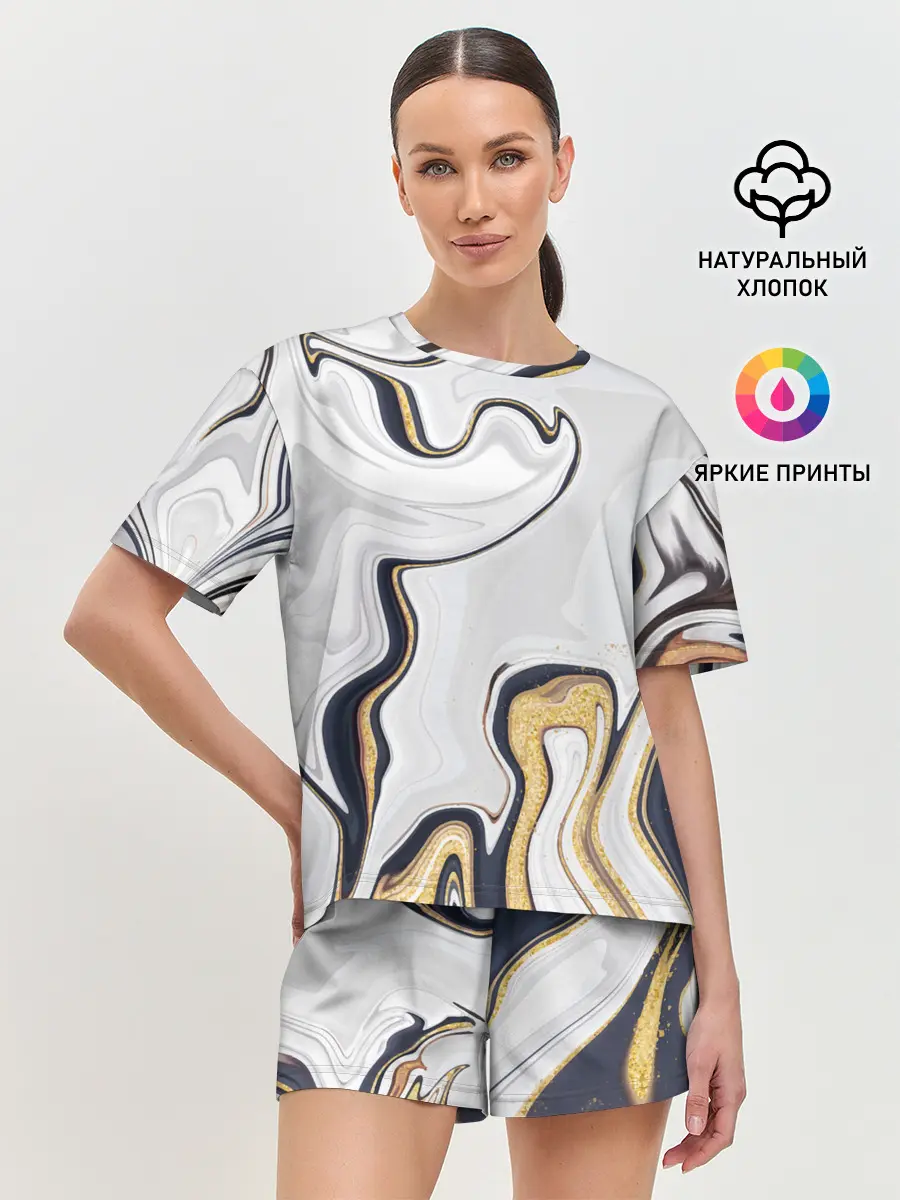 Женская пижама с шортами / Абстракция