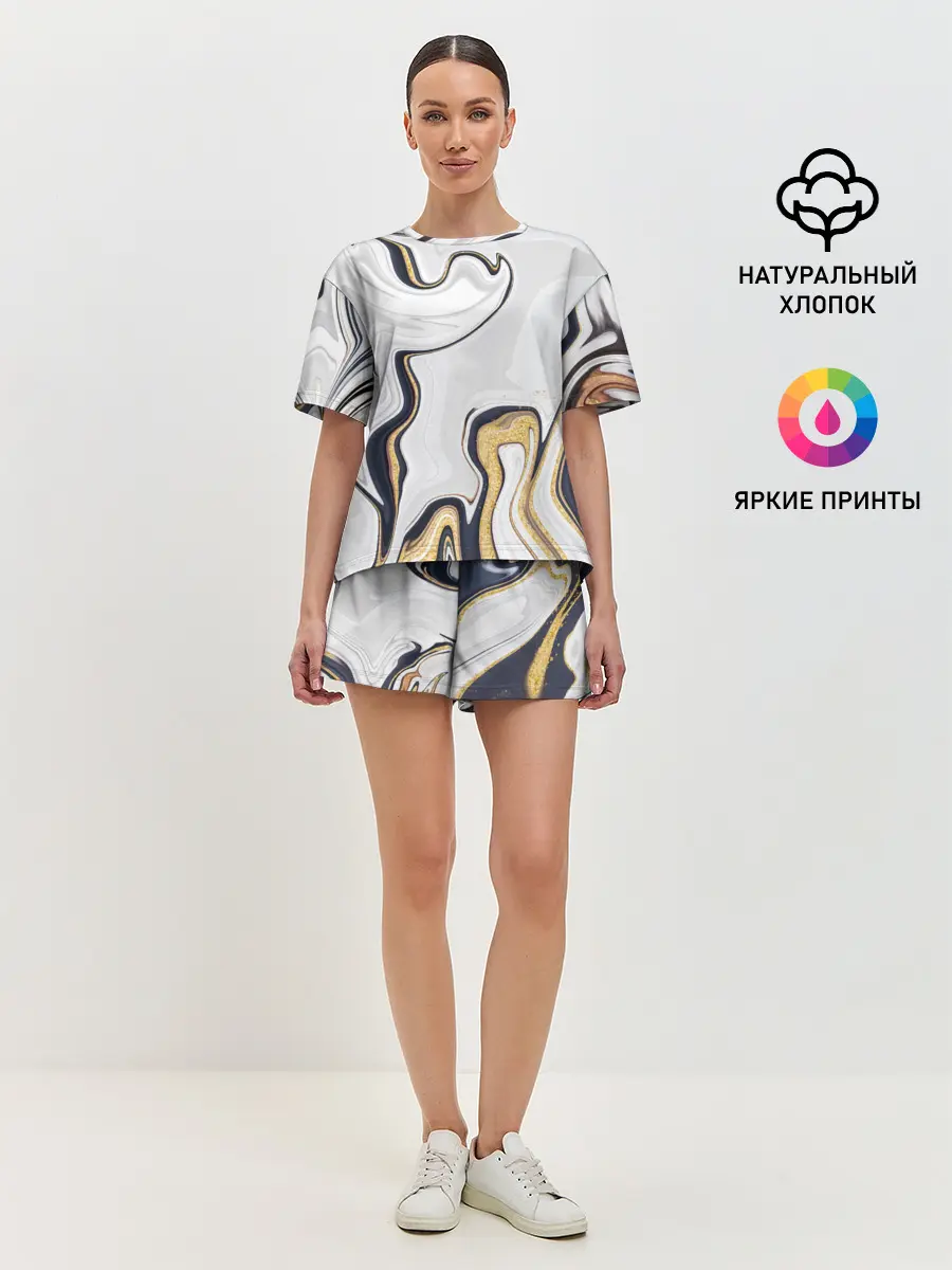 Женская пижама с шортами / Абстракция
