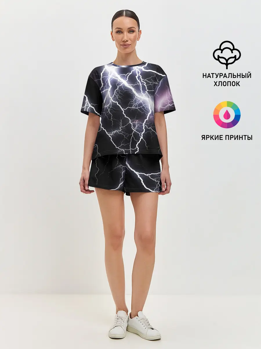 Женская пижама с шортами / Молния