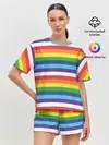 Женская пижама с шортами / Радужные полосы