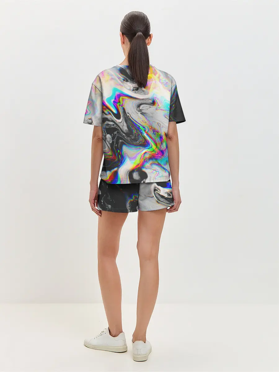 Женская пижама с шортами / DIGITAL ABSTRACT GLITCH | ГЛИТЧ