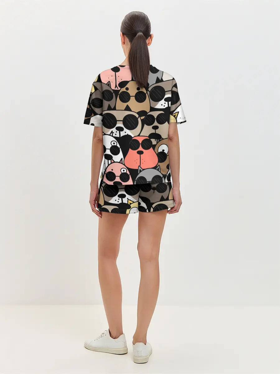 Женская пижама с шортами / Серьезные псы