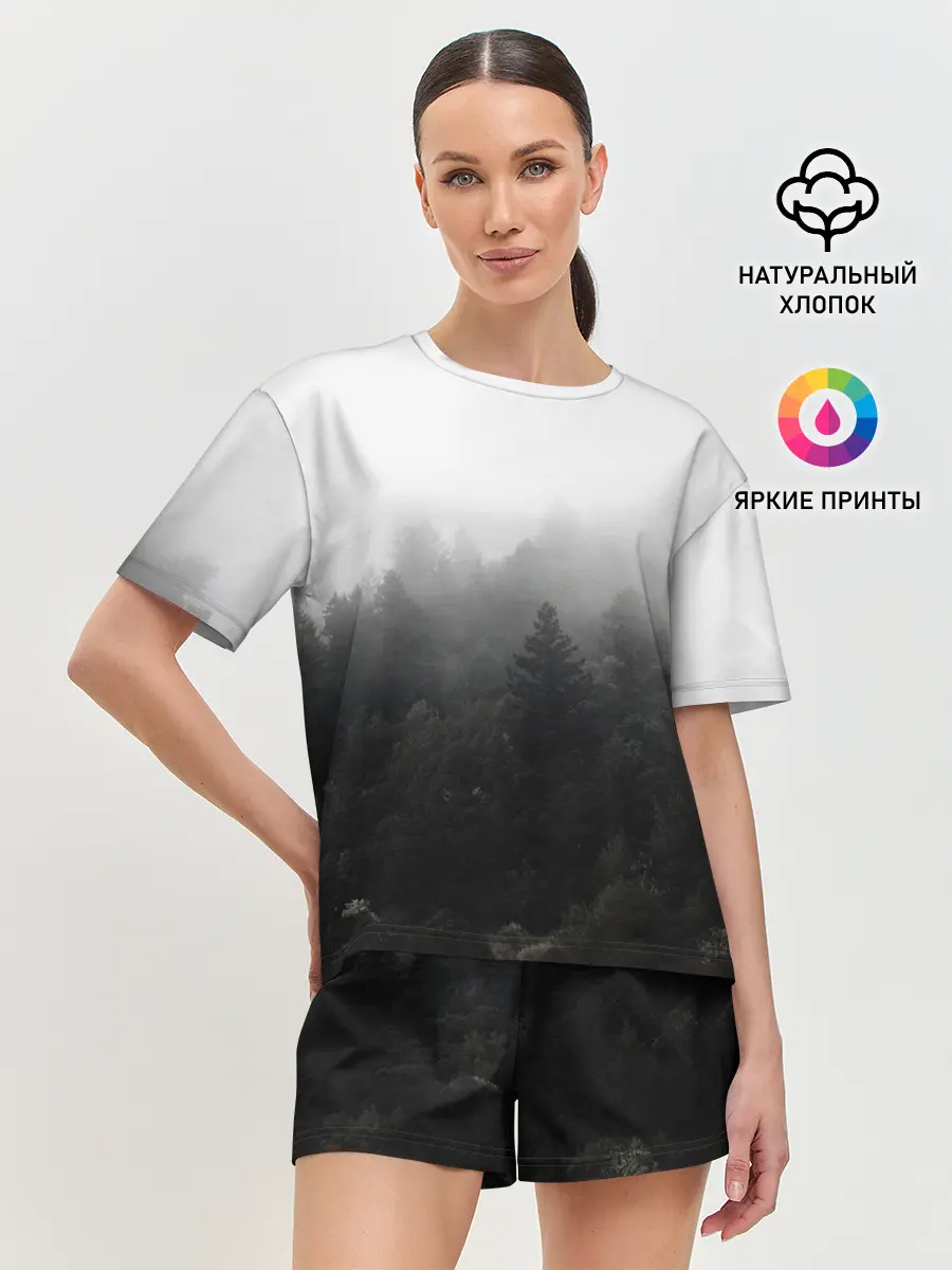 Женская пижама с шортами / Лес