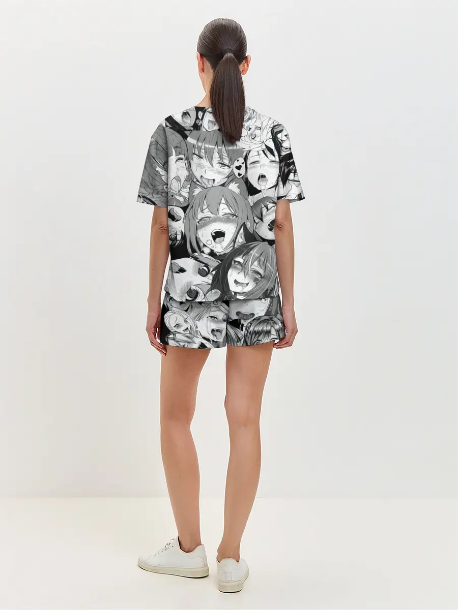 Женская пижама с шортами / AHEGAO monochrome