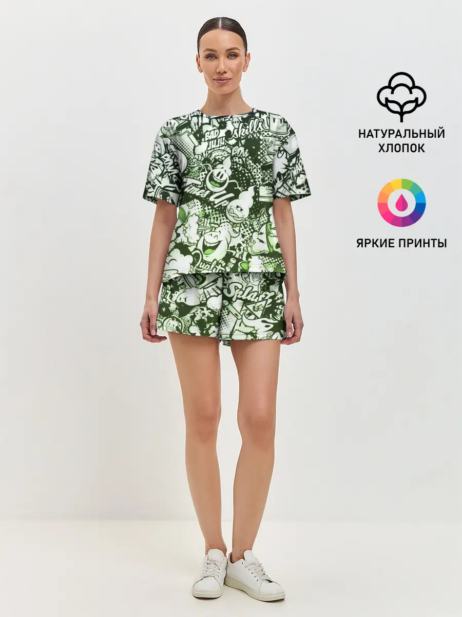 Женская пижама с шортами / Граффити