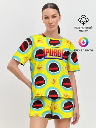 Женская пижама с шортами / PUBG | YELLOW