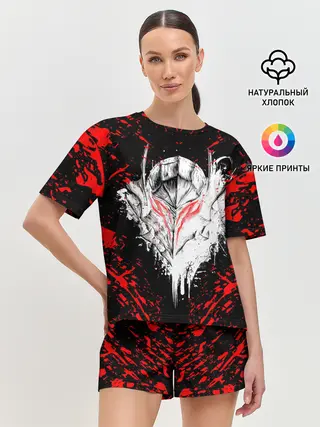 Женская пижама с шортами / Берсерк маска белая