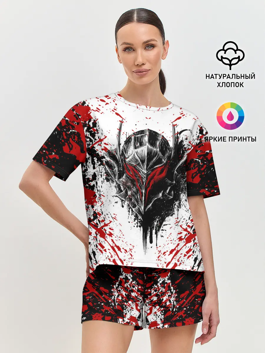 Женская пижама с шортами / БЕРСЕРК ЧЁРНАЯ МАСКА / BERSERK BLACK MASK