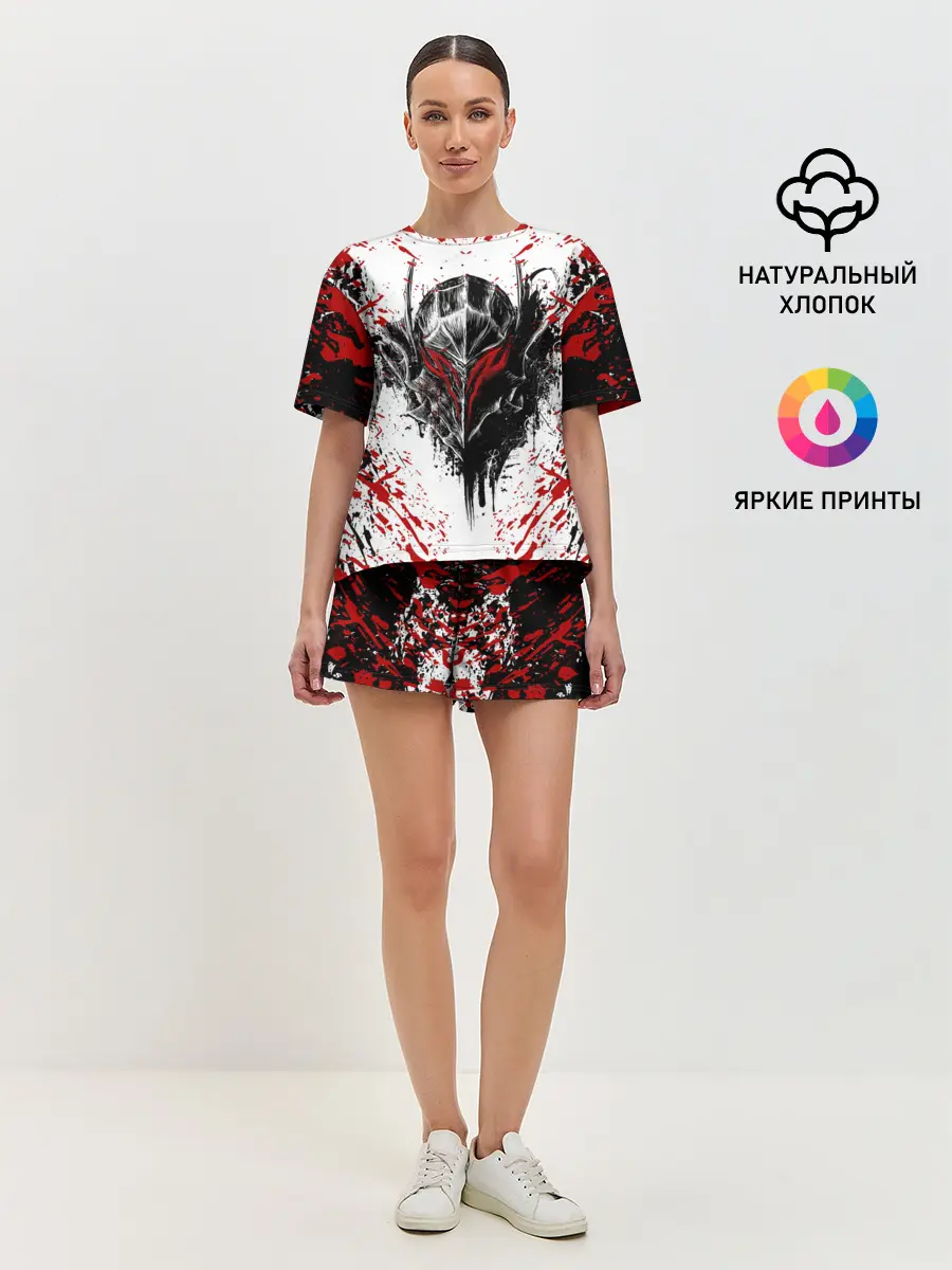 Женская пижама с шортами / БЕРСЕРК ЧЁРНАЯ МАСКА / BERSERK BLACK MASK