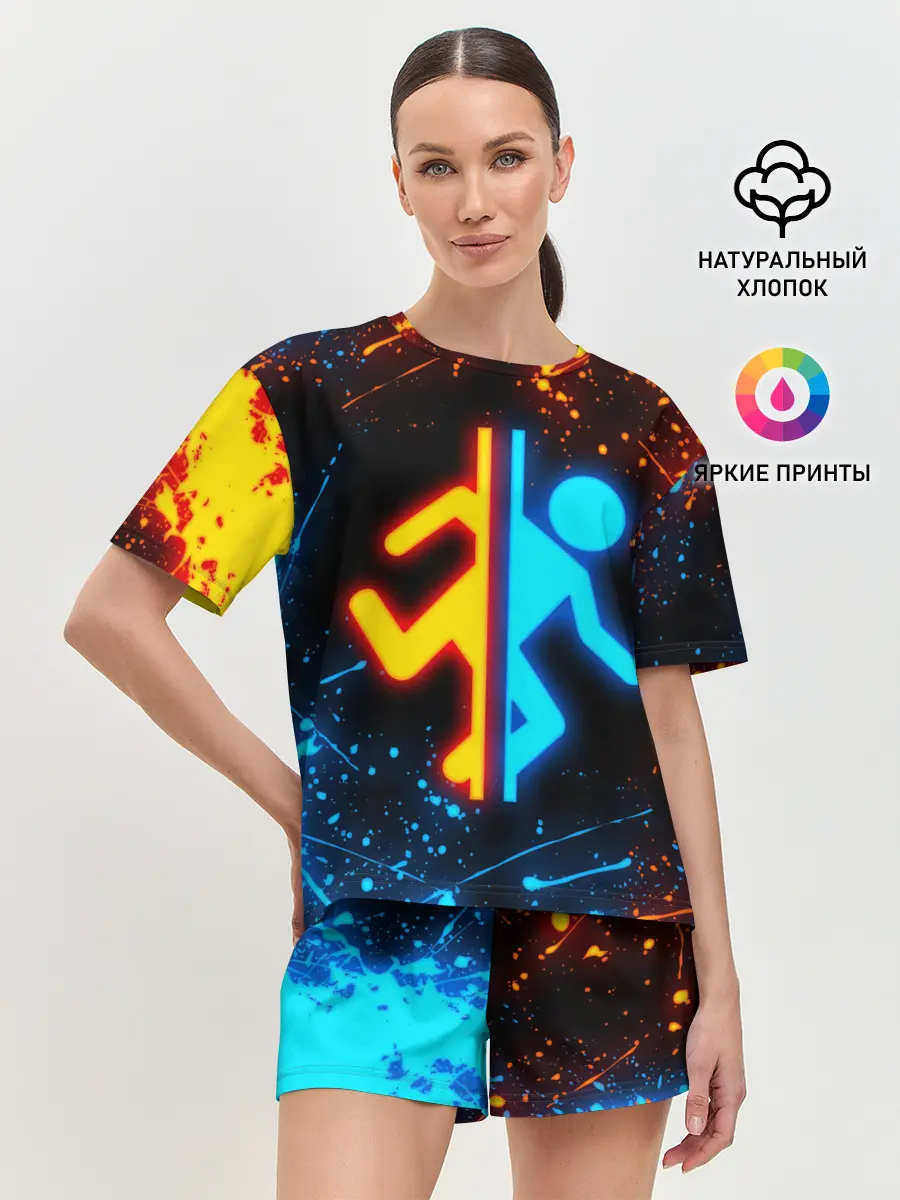 Женская пижама с шортами / PORTAL 2 | ПОРТАЛ 2