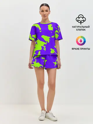 Женская пижама с шортами / тeкстура