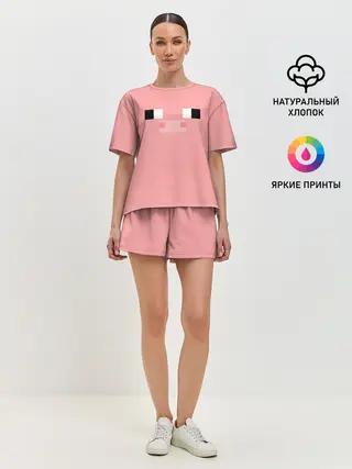 Женская пижама с шортами / Minecraft Pig