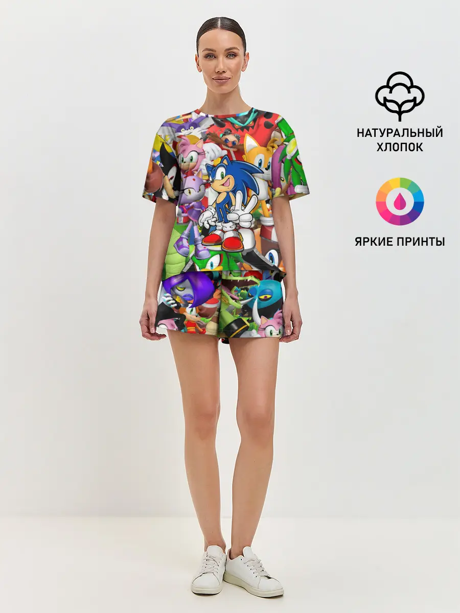 Женская пижама с шортами / Sonic ПЕРСОНАЖИ