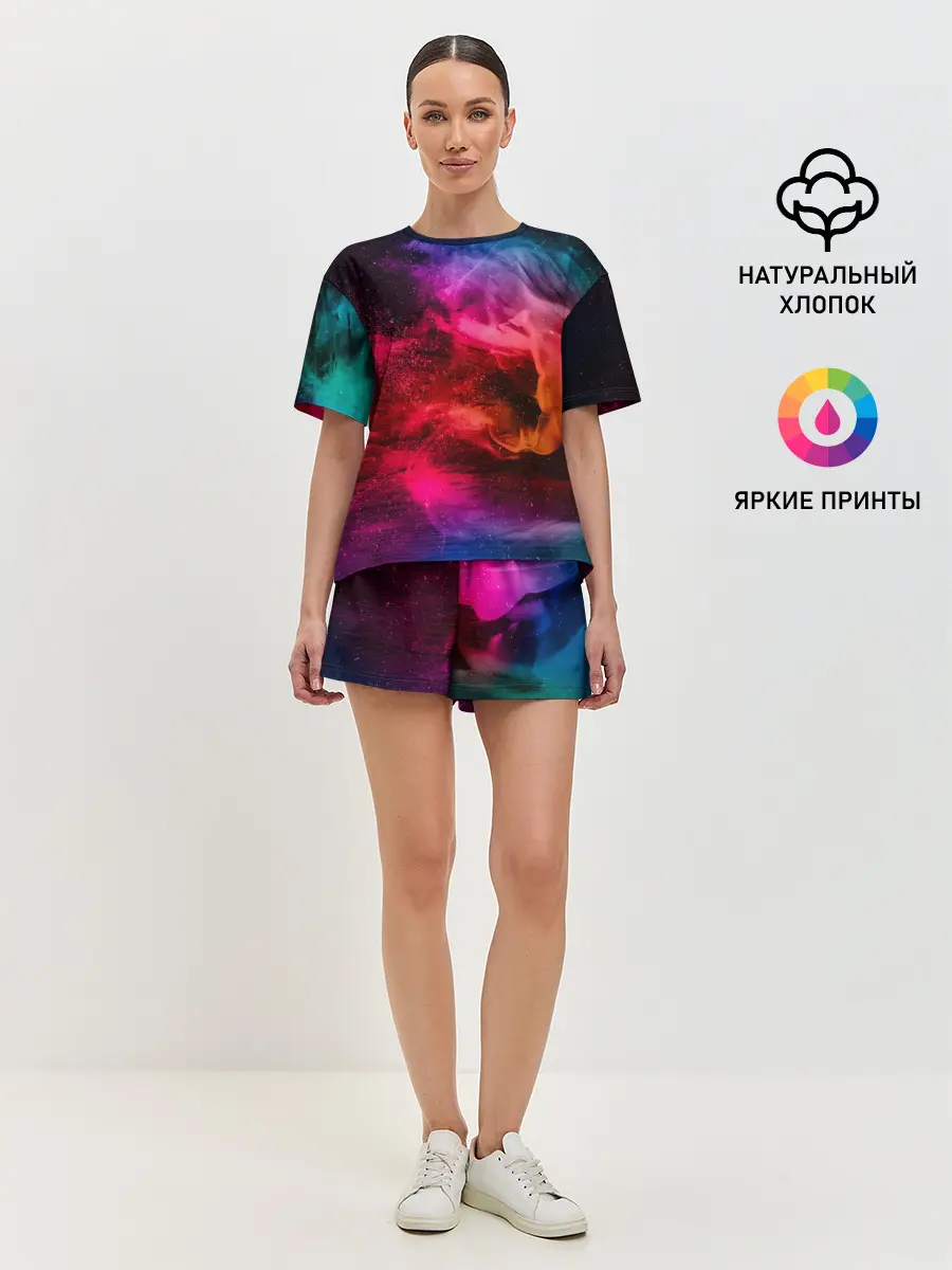 Женская пижама с шортами / ЦВЕТНОЙ ДЫМ