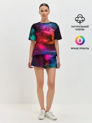 Женская пижама с шортами / ЦВЕТНОЙ ДЫМ