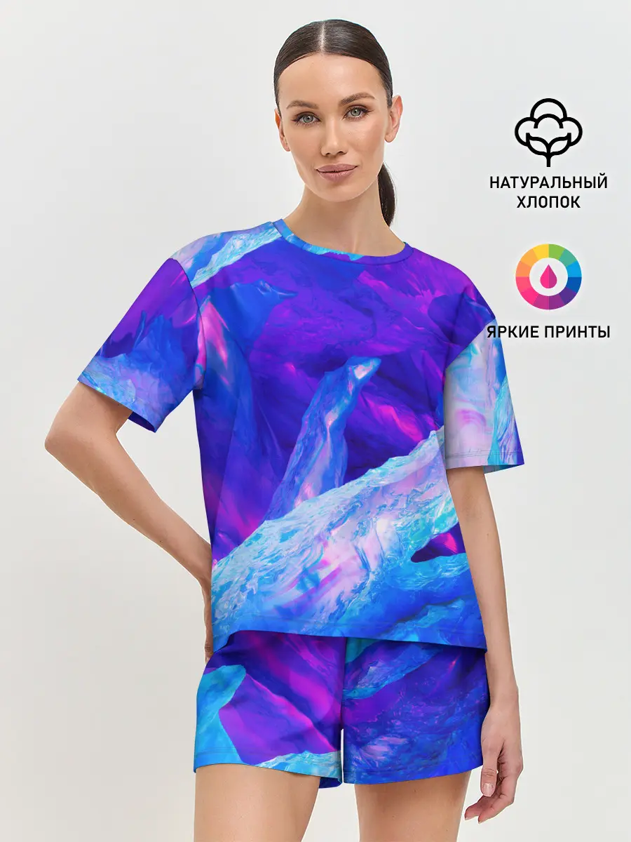Женская пижама с шортами / ЛЕДЯНОЙ НЕОН