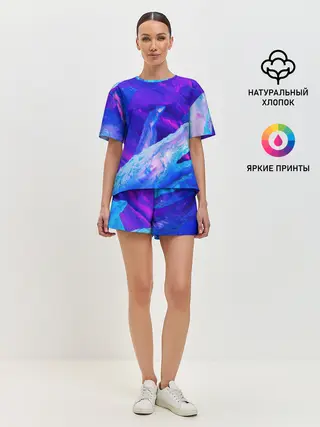 Женская пижама с шортами / ЛЕДЯНОЙ НЕОН