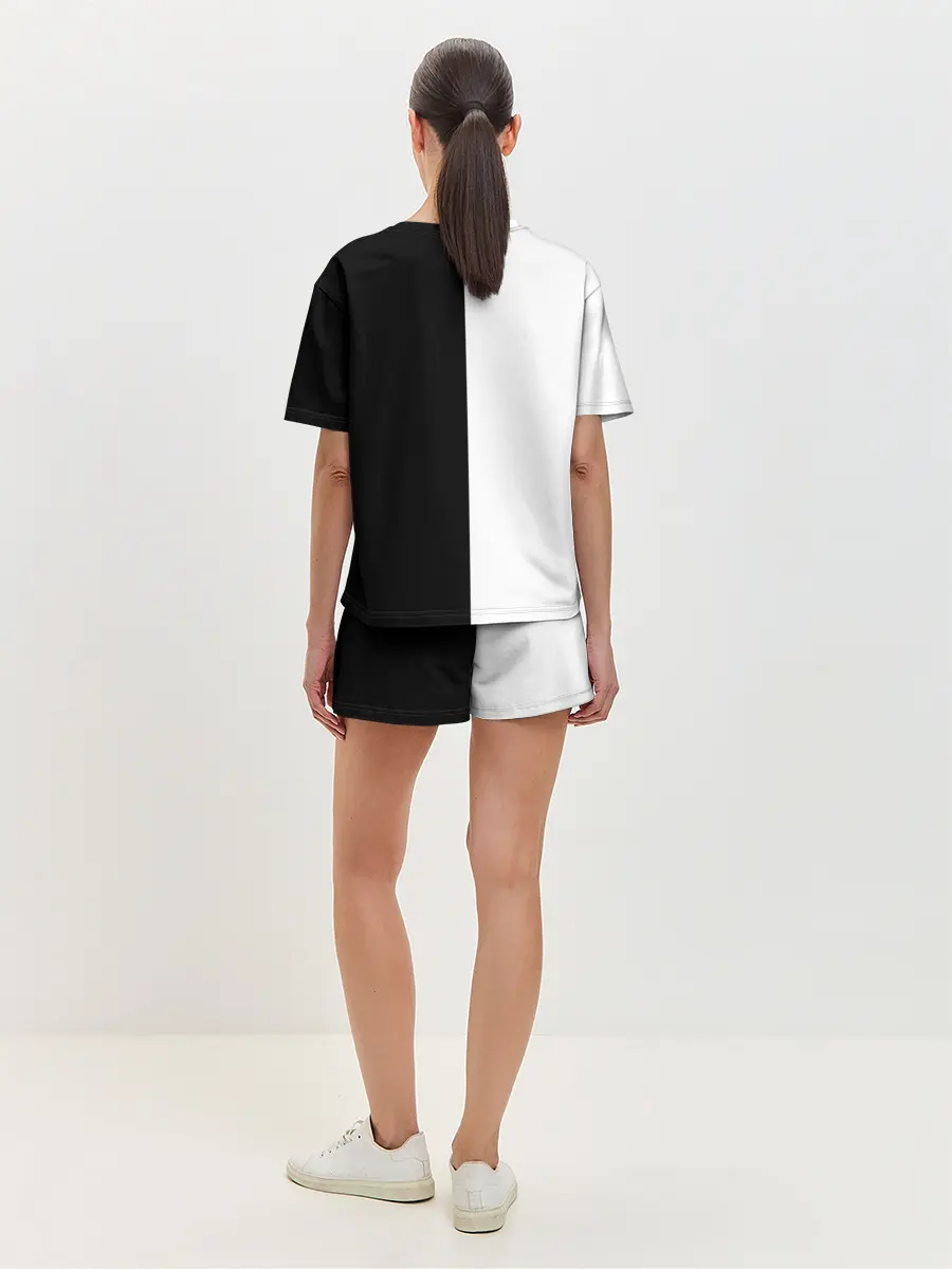 Женская пижама с шортами / Кошачьи следы