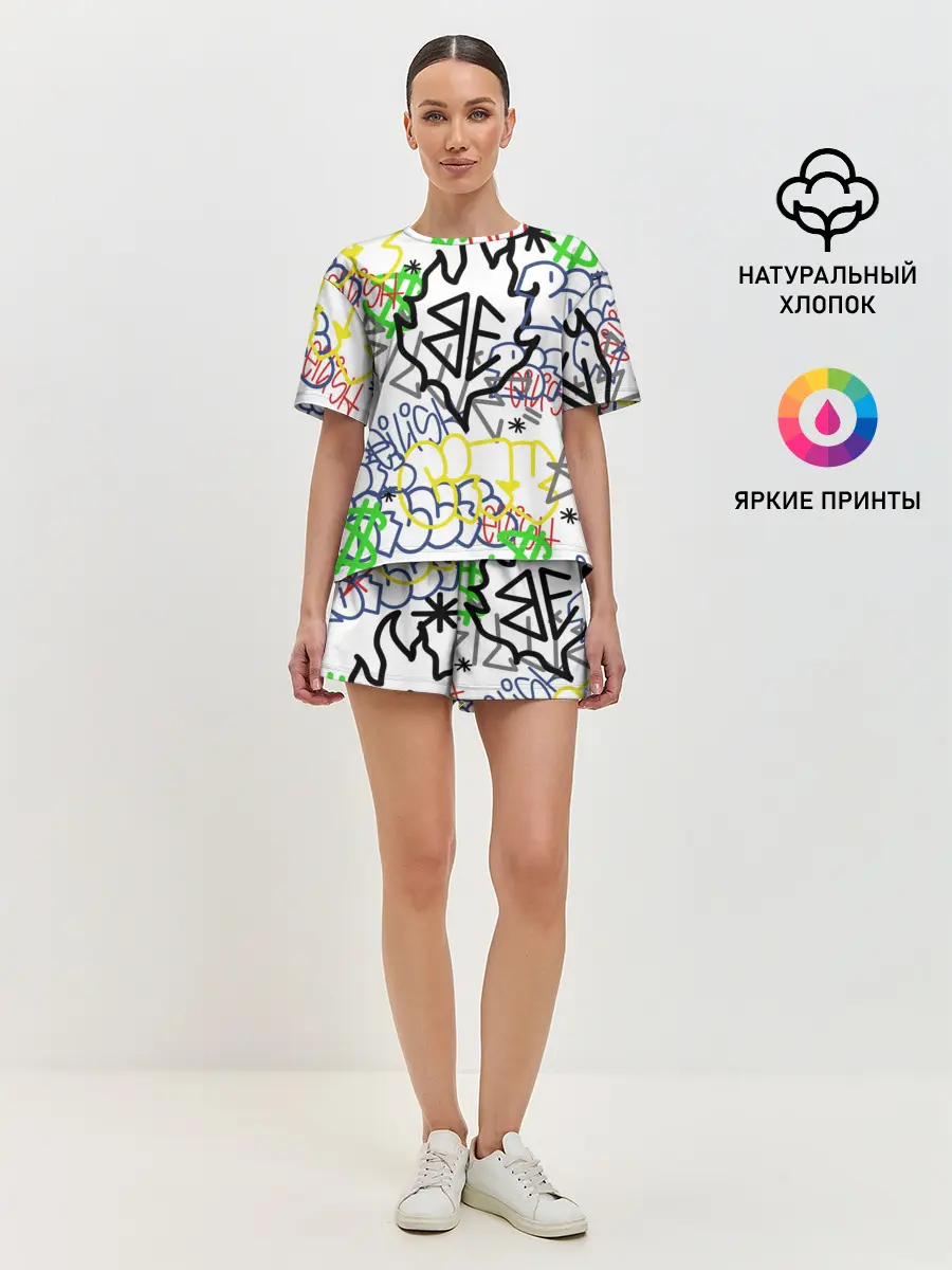 Женская пижама с шортами / BILLIE EILISH GRAFFITI
