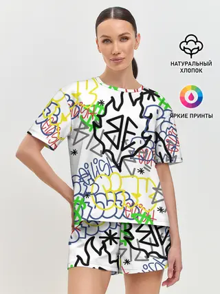Женская пижама с шортами / BILLIE EILISH GRAFFITI