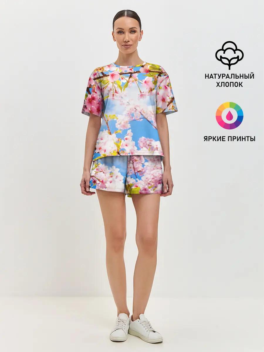 Женская пижама с шортами / Сакура