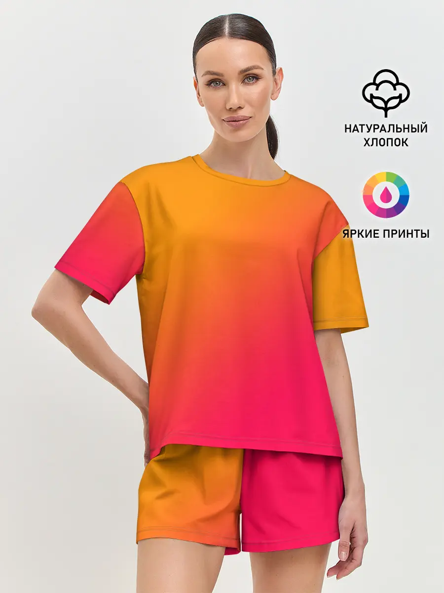 Женская пижама с шортами / ГРАДИЕНТ И НИЧЕГО ЛИШНЕГО