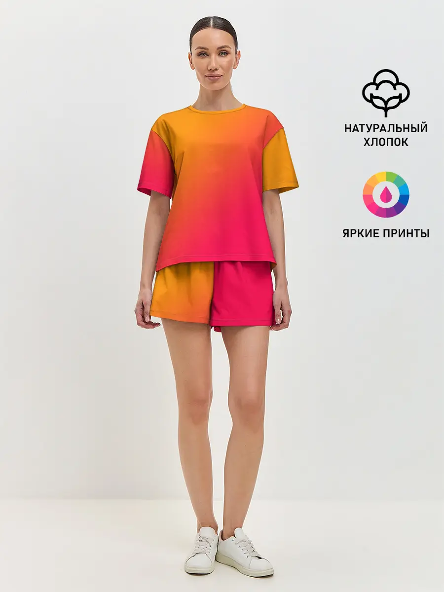 Женская пижама с шортами / ГРАДИЕНТ И НИЧЕГО ЛИШНЕГО