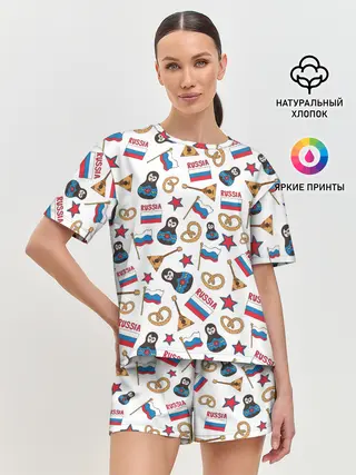 Женская пижама с шортами / РОССИЯ УЗОР