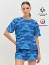 Женская пижама с шортами / СИНИЙ КАМУФЛЯЖ