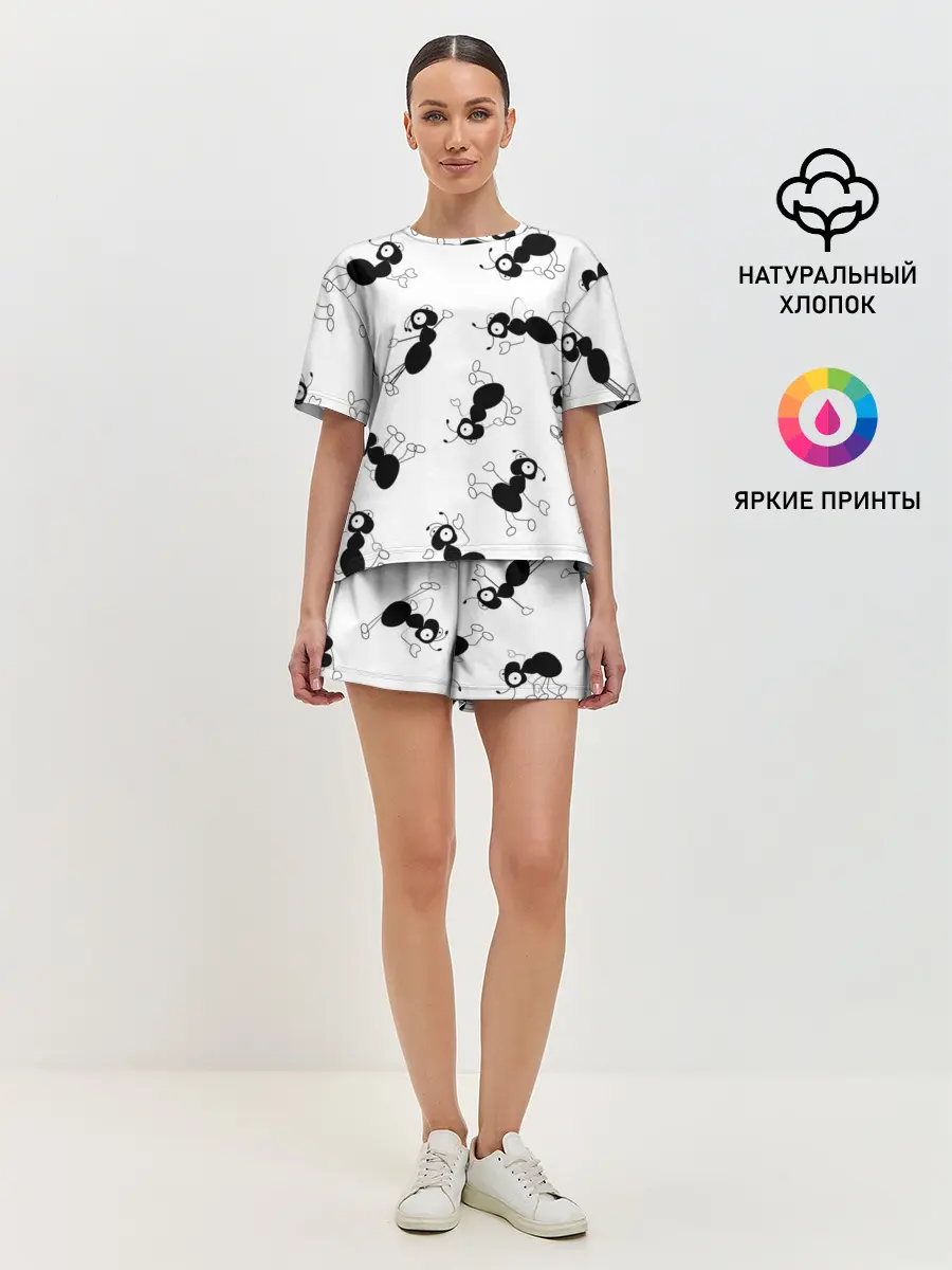 Женская пижама с шортами / Муравьи