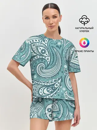 Женская пижама с шортами / Узоры